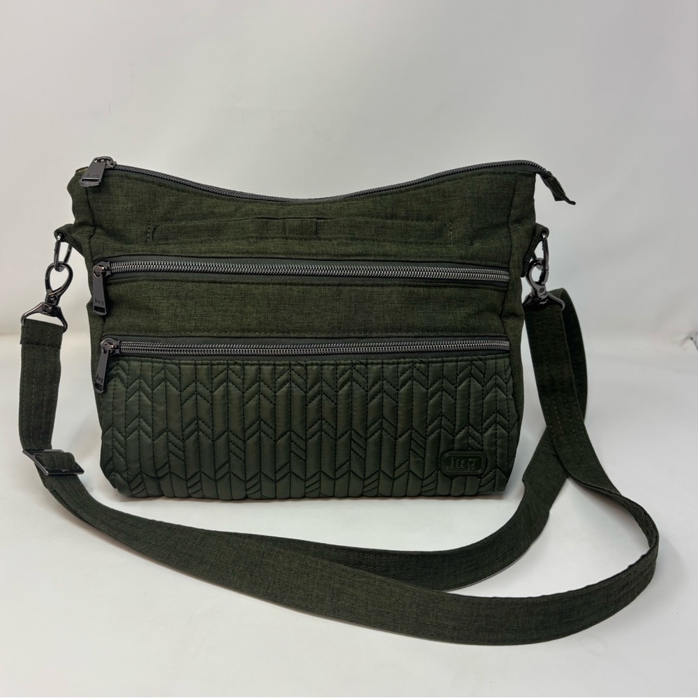 Lug Slider Crossbody Bag Olive Green Handbag Purse RFID Protection